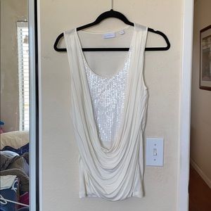 Cream, sequin Tank Top